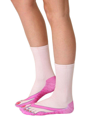 Flip Flops (Pale) Photo Print Crew Socks