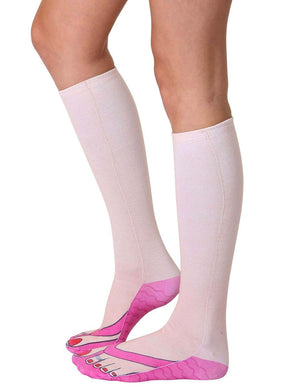 Flip Flops (Pale) Photo Print Knee High Socks