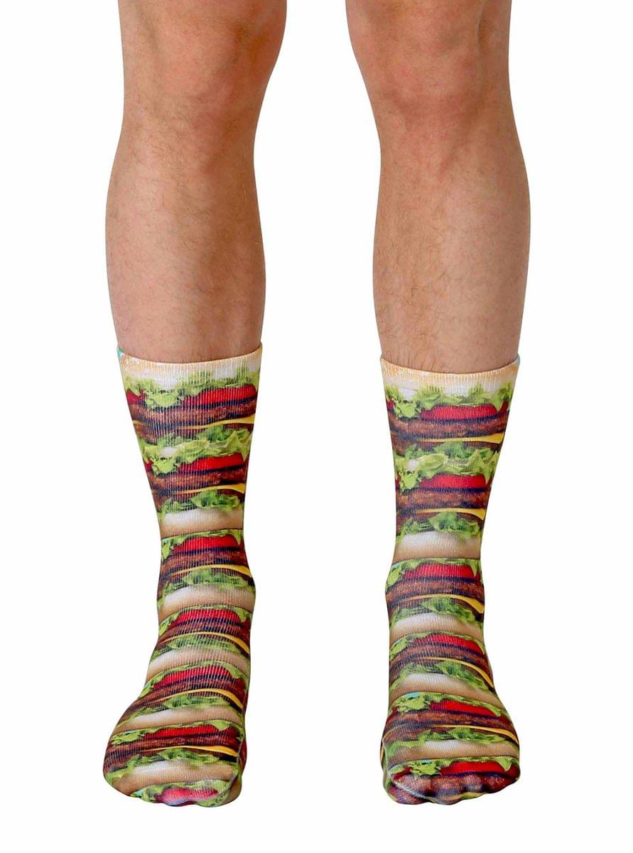 Stacked Hamburgers Photo Print Knee High Socks
