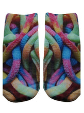 Gummy Worms Photo Print Ankle Socks