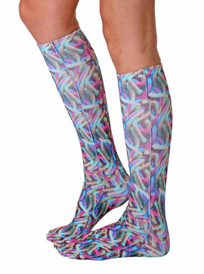 Gummy Worms Photo Print Knee High Socks