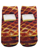 Waffle Photo Print Ankle Socks