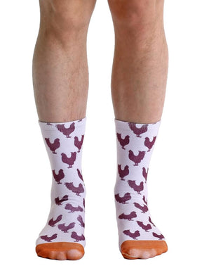 Living Royal Photo Print Crew Socks: Chicken