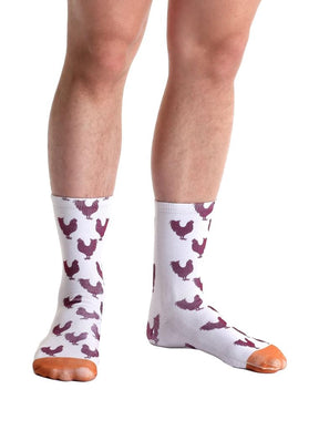 Living Royal Photo Print Crew Socks: Chicken