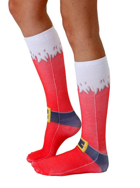 Unisex Santa Boots Knee High Socks
