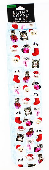 Christmas Kitties Knee High Socks