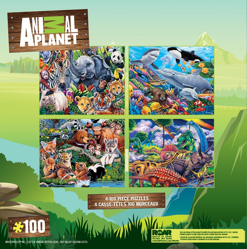 Animal Planet 4-Pack 100 Piece Jigsaw Puzzles