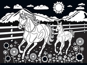 Horse and Pony Velvet Coloring 60 Piece Jigsaw Puzzle