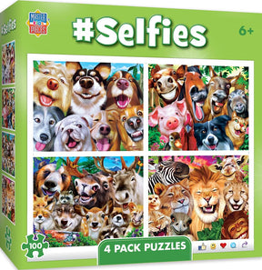 Selfies 4-Pack 100 Piece Jigsaw Puzzles