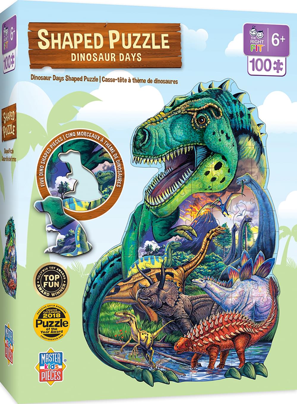 Dinosaur Days Shaped 100 Piece Jigsaw Puzzle