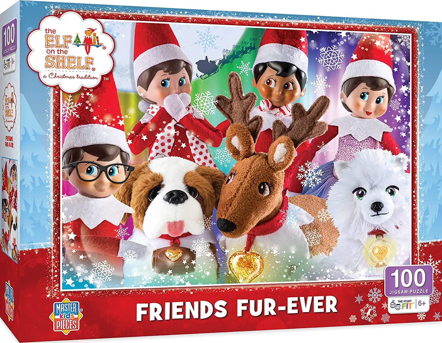 Elf on a Shelf Friends Fur-ever 100 Piece Kids Jigsaw Puzzle