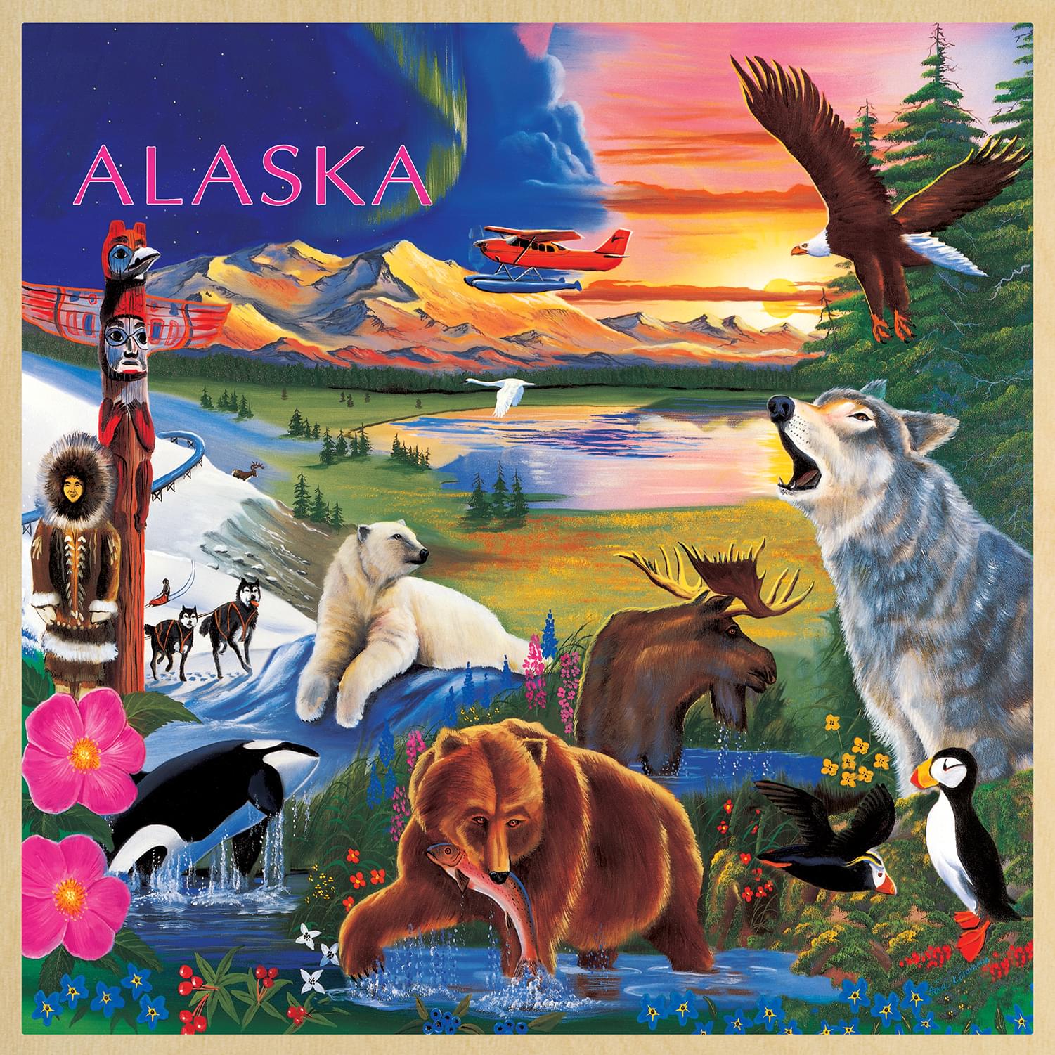 Alaska Wildlife 48 Piece Real Wood Jigsaw Puzzle