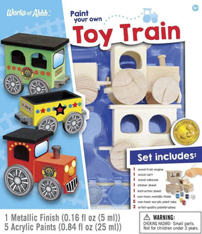 Works of Ahhh Choo Choo Train Set Wood Painting Kit