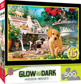 Afternoon at the Park 500 Piece Hidden Images Glow In The Dark Jigsaw Puzzle