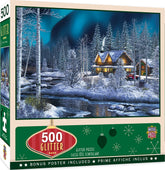 Northern Lights 500 Piece Glitter Jigsaw Puzzle