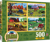 Farm Country 4-Pack 500 Piece Jigsaw Puzzles