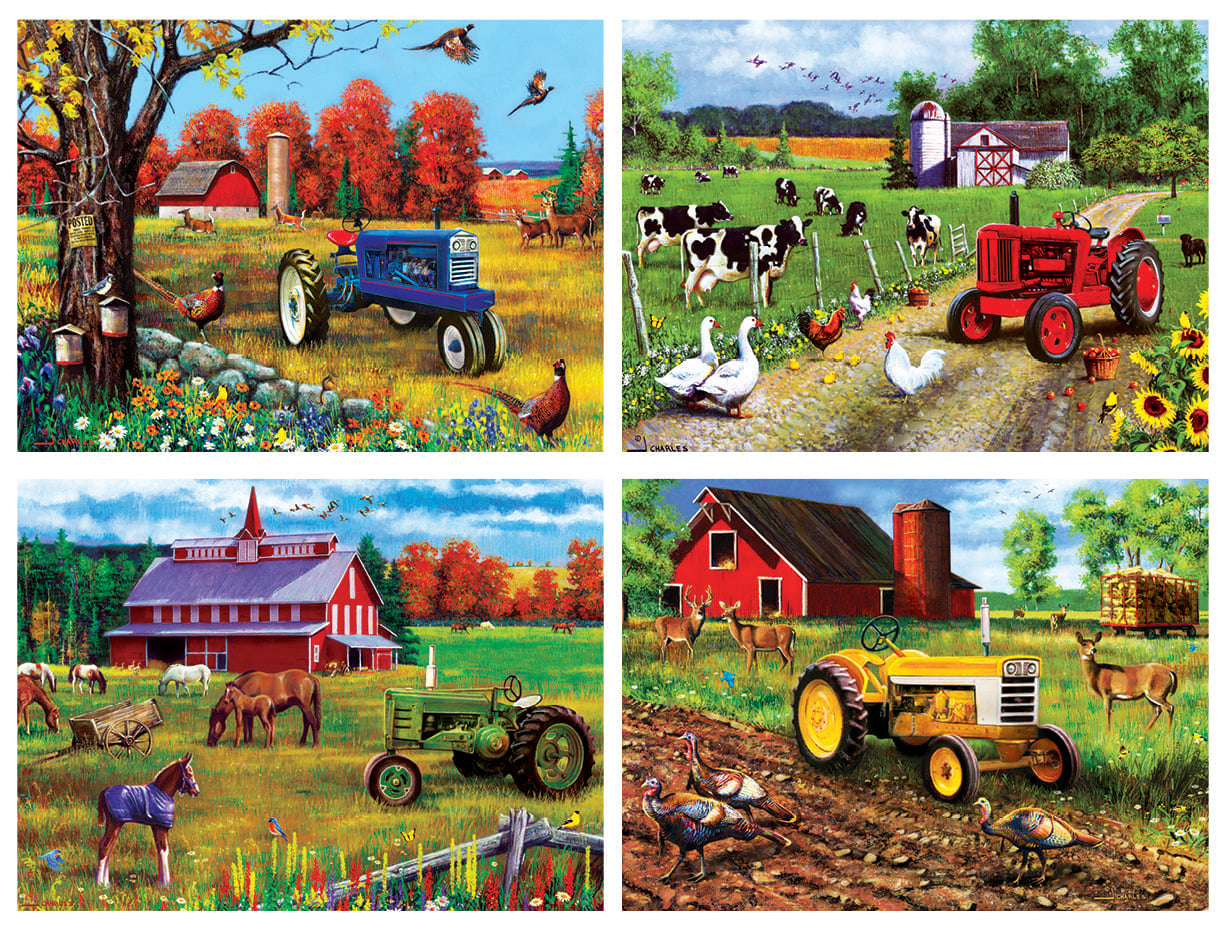 Farm Country 4-Pack 500 Piece Jigsaw Puzzles