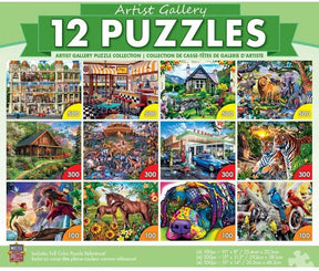 Artist Gallery Jigsaw Puzzle 12-Pack | 4x 100Pc | 4x 300Pc | 4x 500Pc