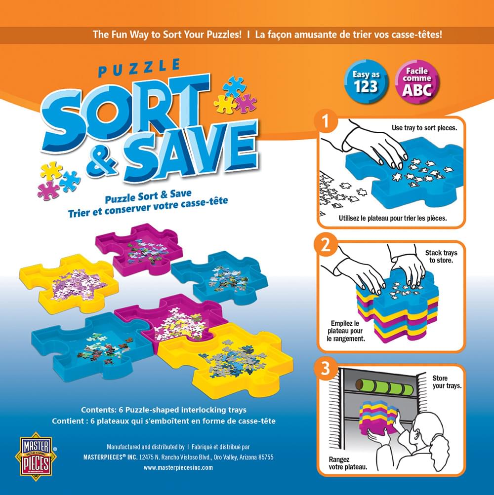 MasterPieces Sort & Save Stackable Jigsaw Puzzle Trays | Set of 6