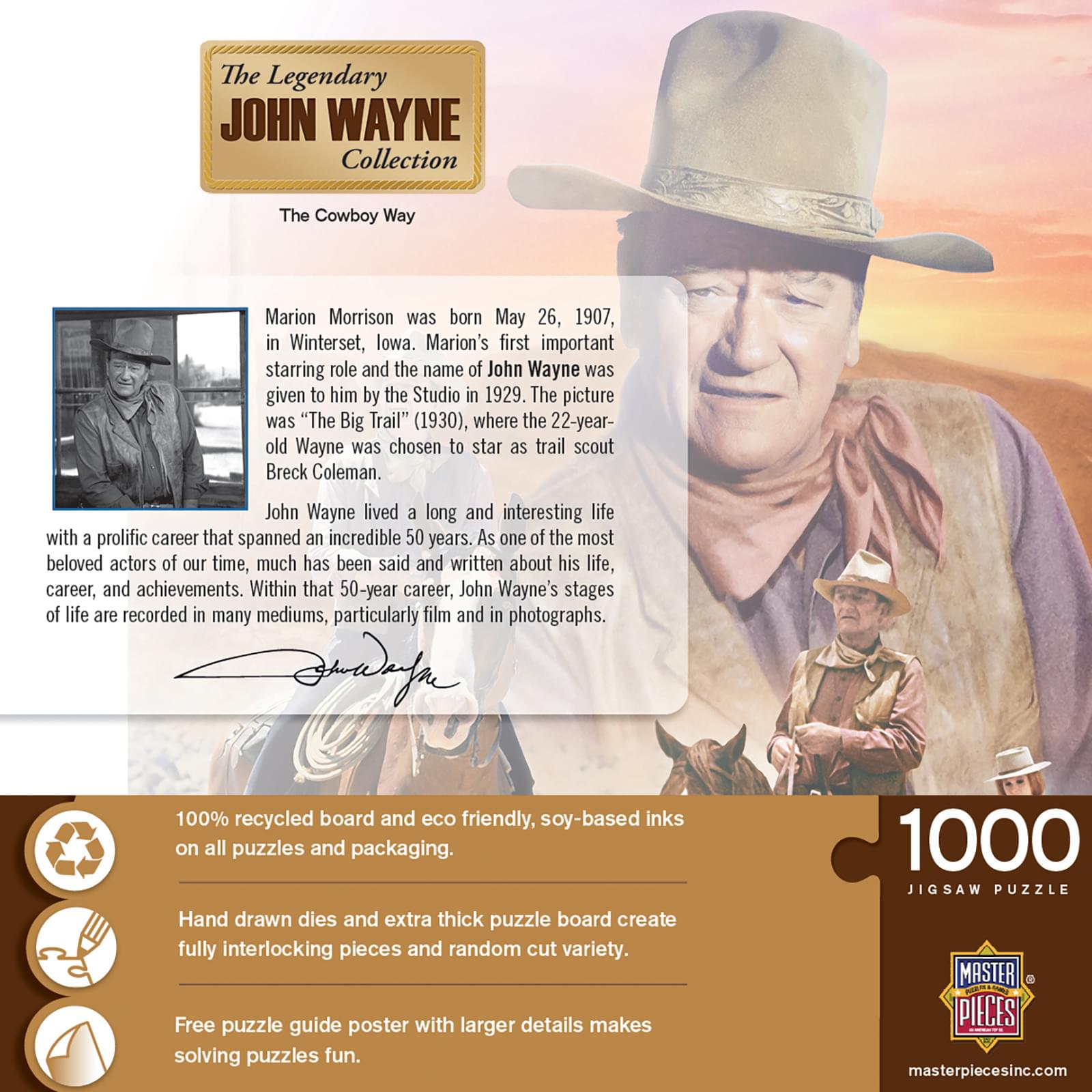 John Wayne The Cowboy Way 1000 Piece Jigsaw Puzzle