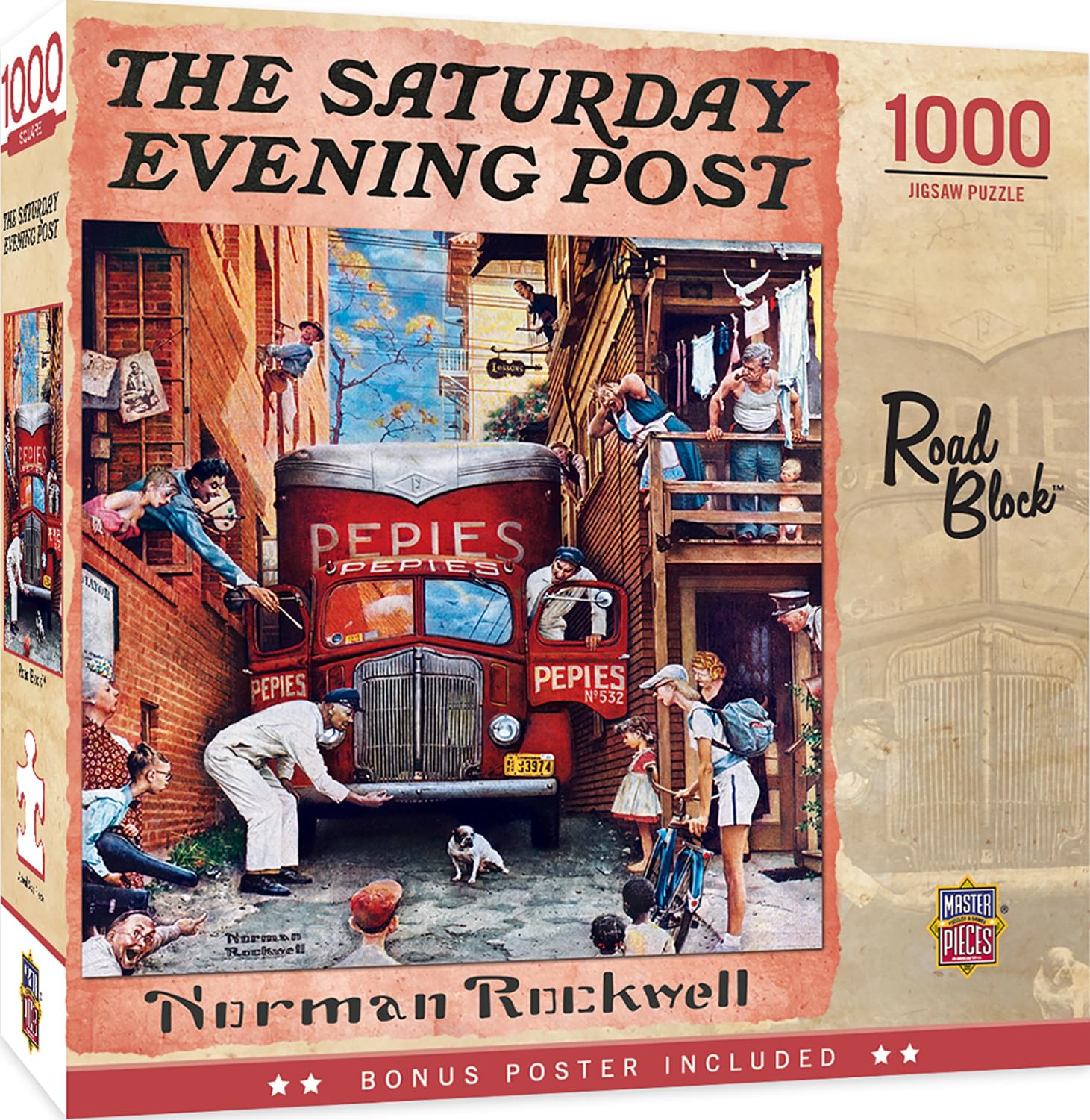 Saturday Evening Post Road Block 1000 Piece Jigsaw Puzzle