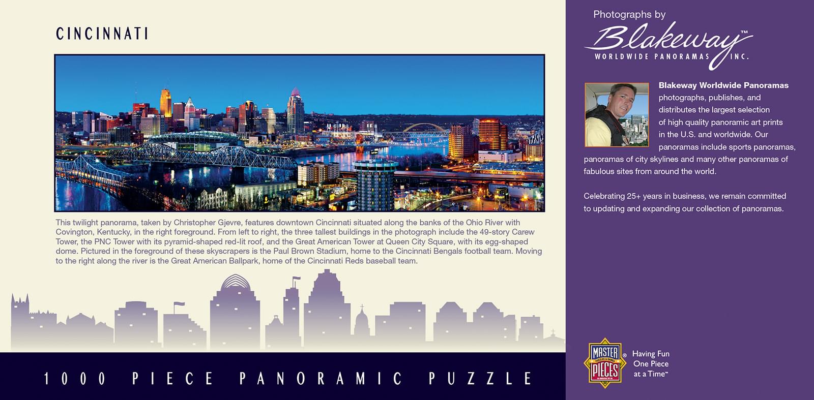 Downtown Cincinnati Ohio 1000 Piece Panoramic Jigsaw Puzzle