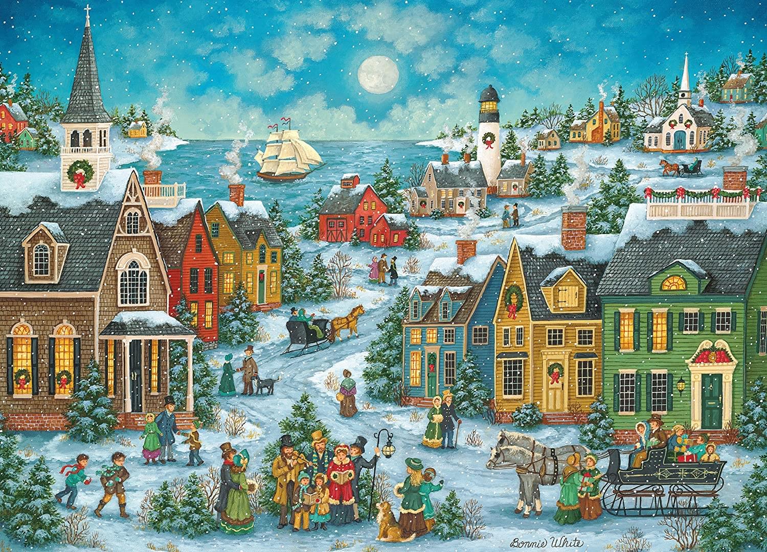 Harbor Side Carolers 1000 Piece Jigsaw Puzzle