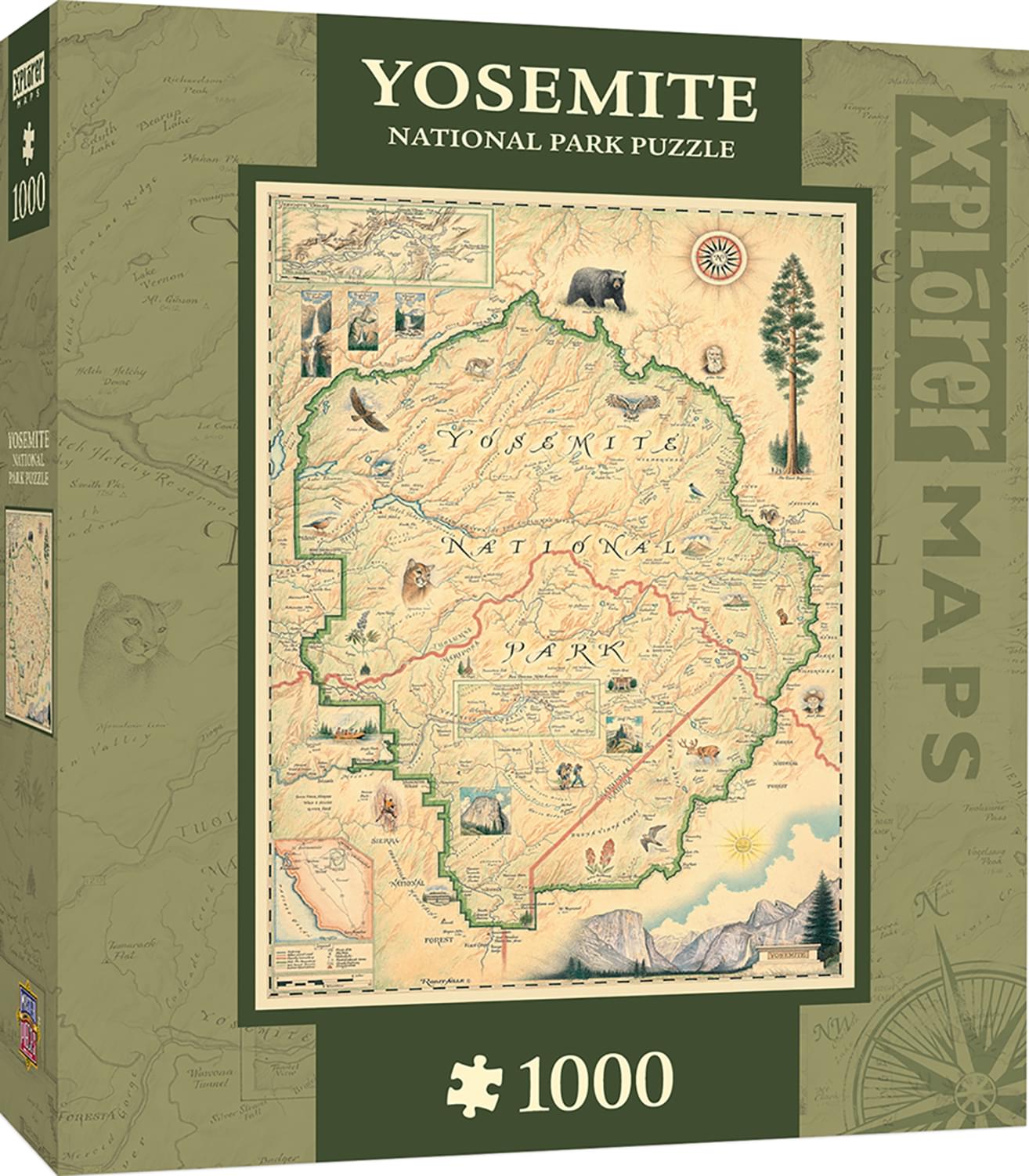 Xplorer Maps Yosemite National Park 1000 Piece Jigsaw Puzzle