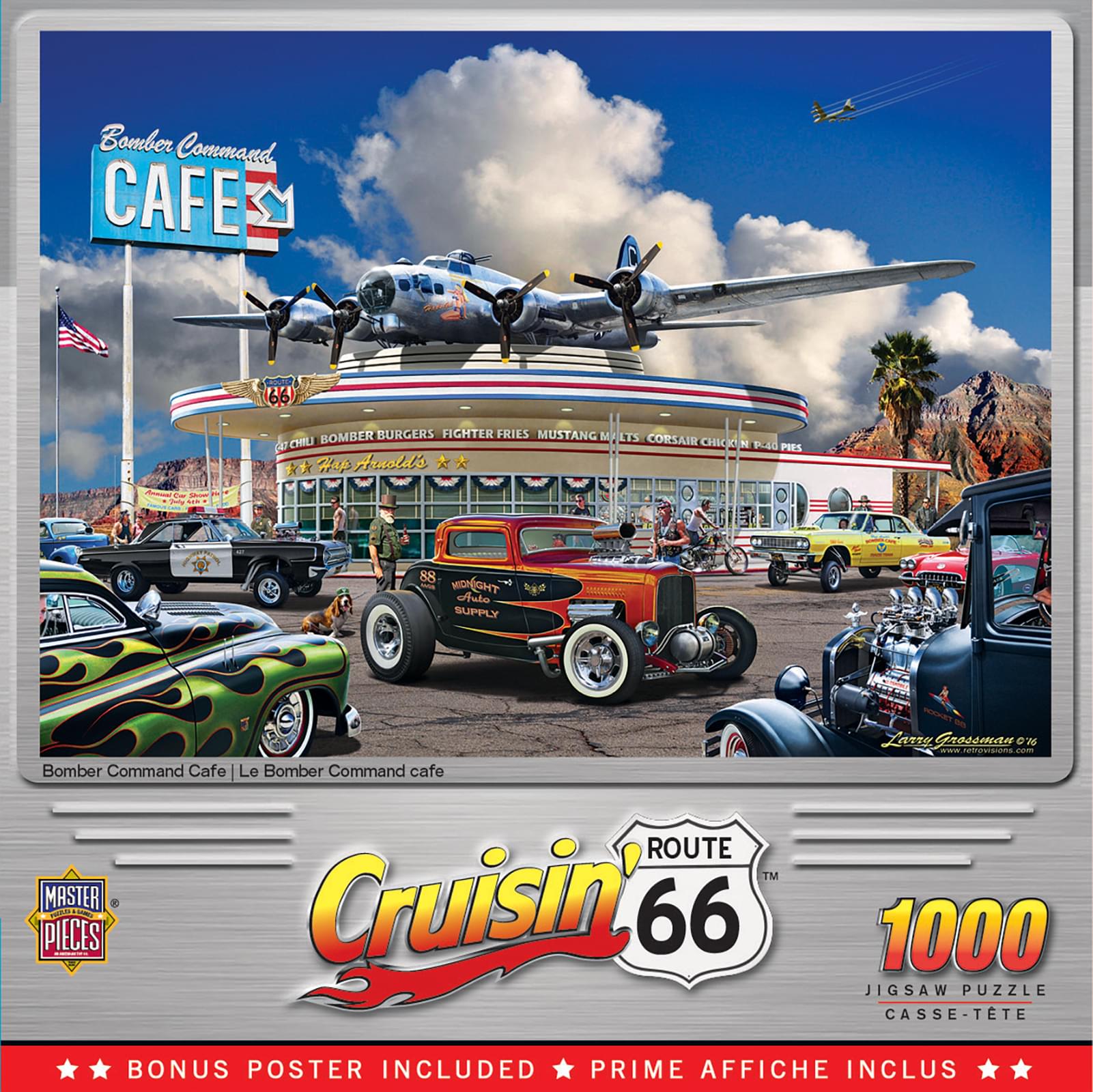 Cruisin Route 66 Bomber Command Café 1000 Piece Jigsaw Puzzle