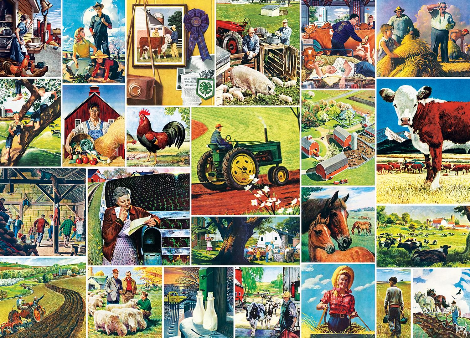 Saturday Evening Post Farmland Collage 1000 Piece Jigsaw Puzzle