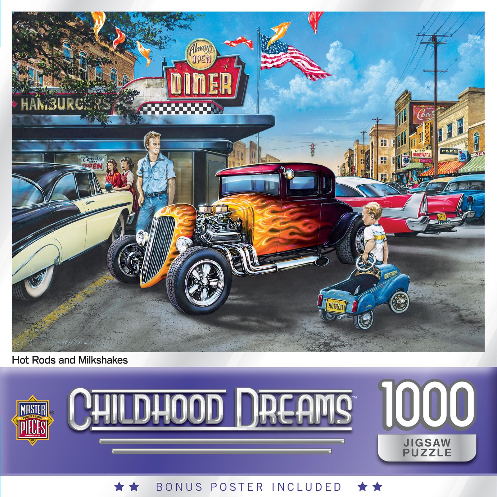 Childhood Dreams Hot Rods and Milkshakes 1000 Piece Jigsaw Puzzle