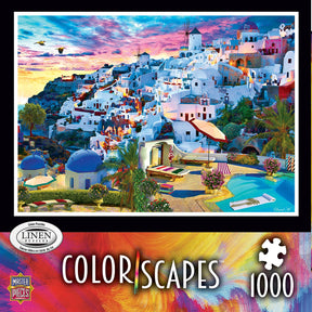 Colorscapes Santorini Sky 1000 Piece Linen Jigsaw Puzzle
