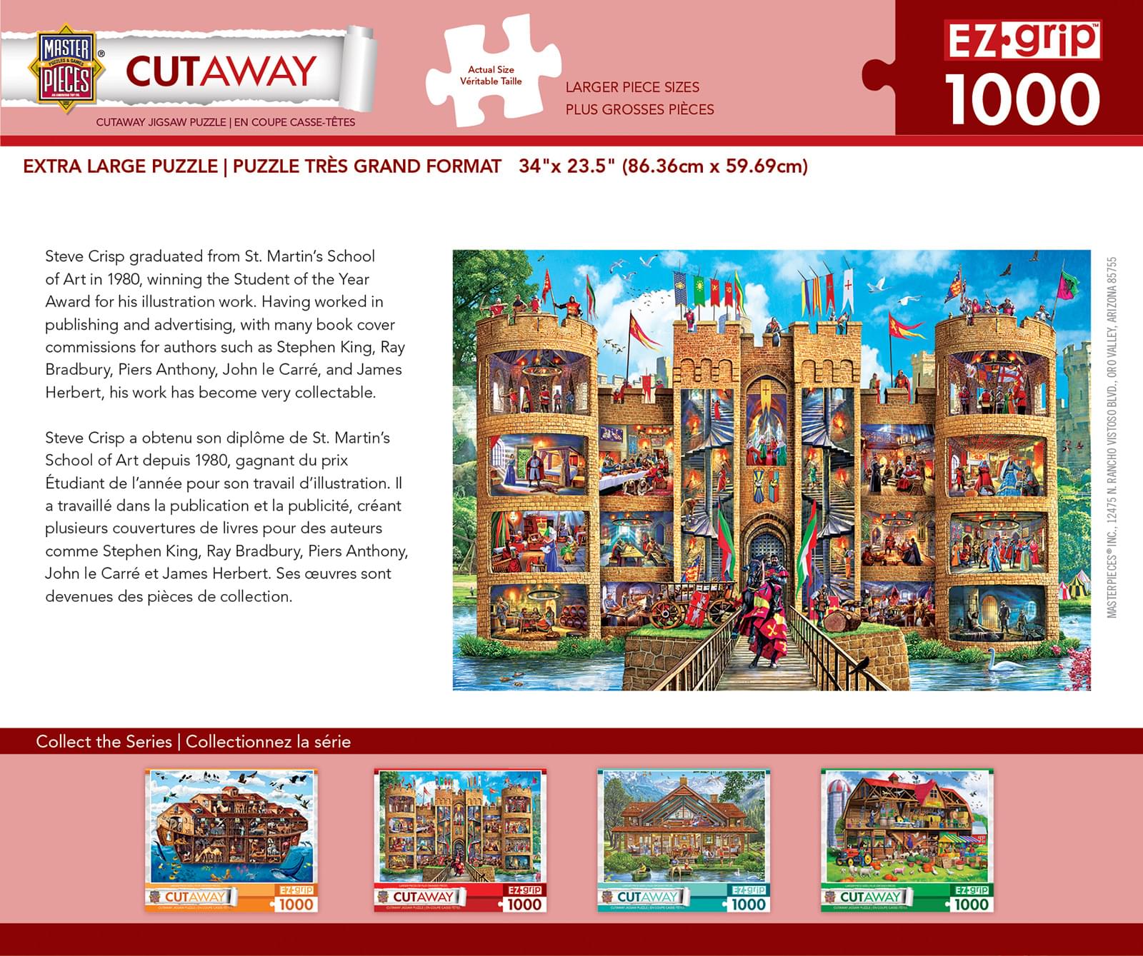 Cut-Aways Medieval Castle 1000 Piece Large EZ Grip Jigsaw Puzzle