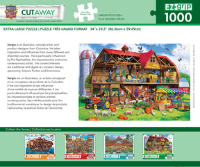 Cut-Aways Family Barn 1000 Piece Large EZ Grip Jigsaw Puzzle