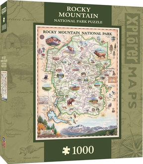 Xplorer Maps Rocky Mountains 1000 Piece Jigsaw Puzzle