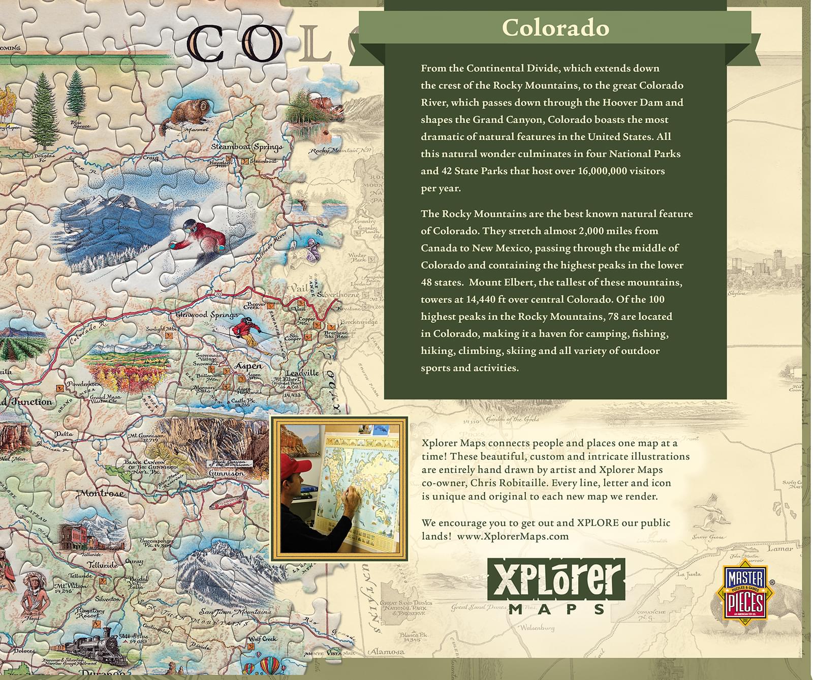 Xplorer Maps Colorado 1000 Piece Jigsaw Puzzle