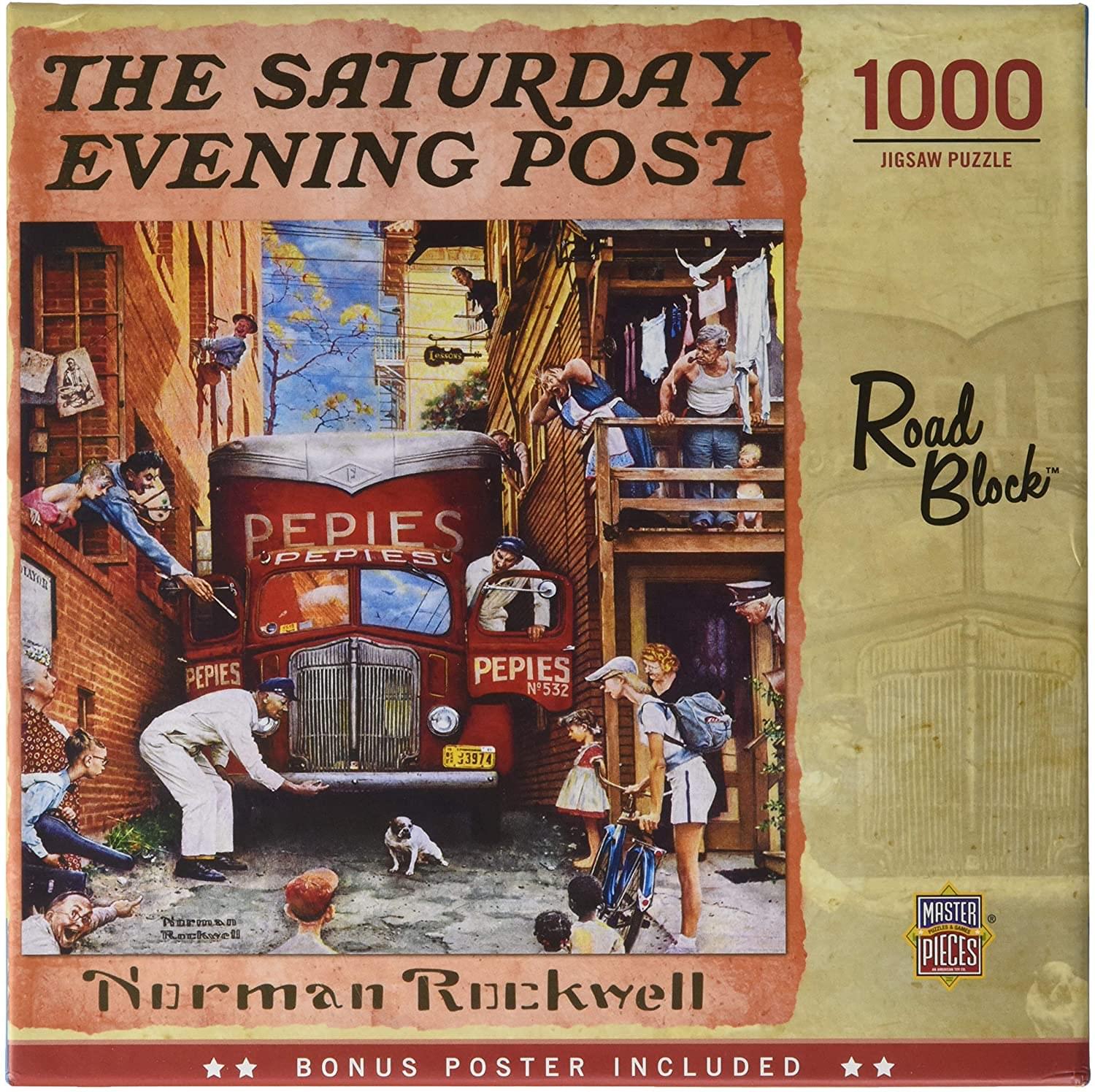 Norman Rockwell Road Block 1000 Piece Jigsaw Puzzle