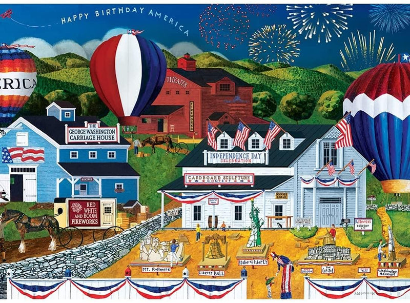 Stars and Stripes 1000 Piece Linen Jigsaw Puzzle | Free Shipping