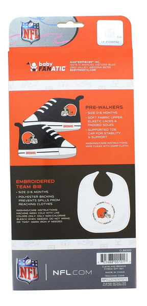 Cleveland Browns NFL 2-Piece Baby Gift Set | Bib & Pre-Walkers
