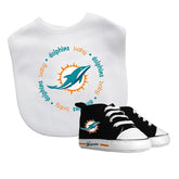 Miami Dolphins NFL 2-Piece Baby Gift Set | Bib & Pre-Walkers