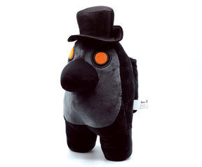 Among Us 12 Inch Plush | Black Crewmate with Top Hat and Mask