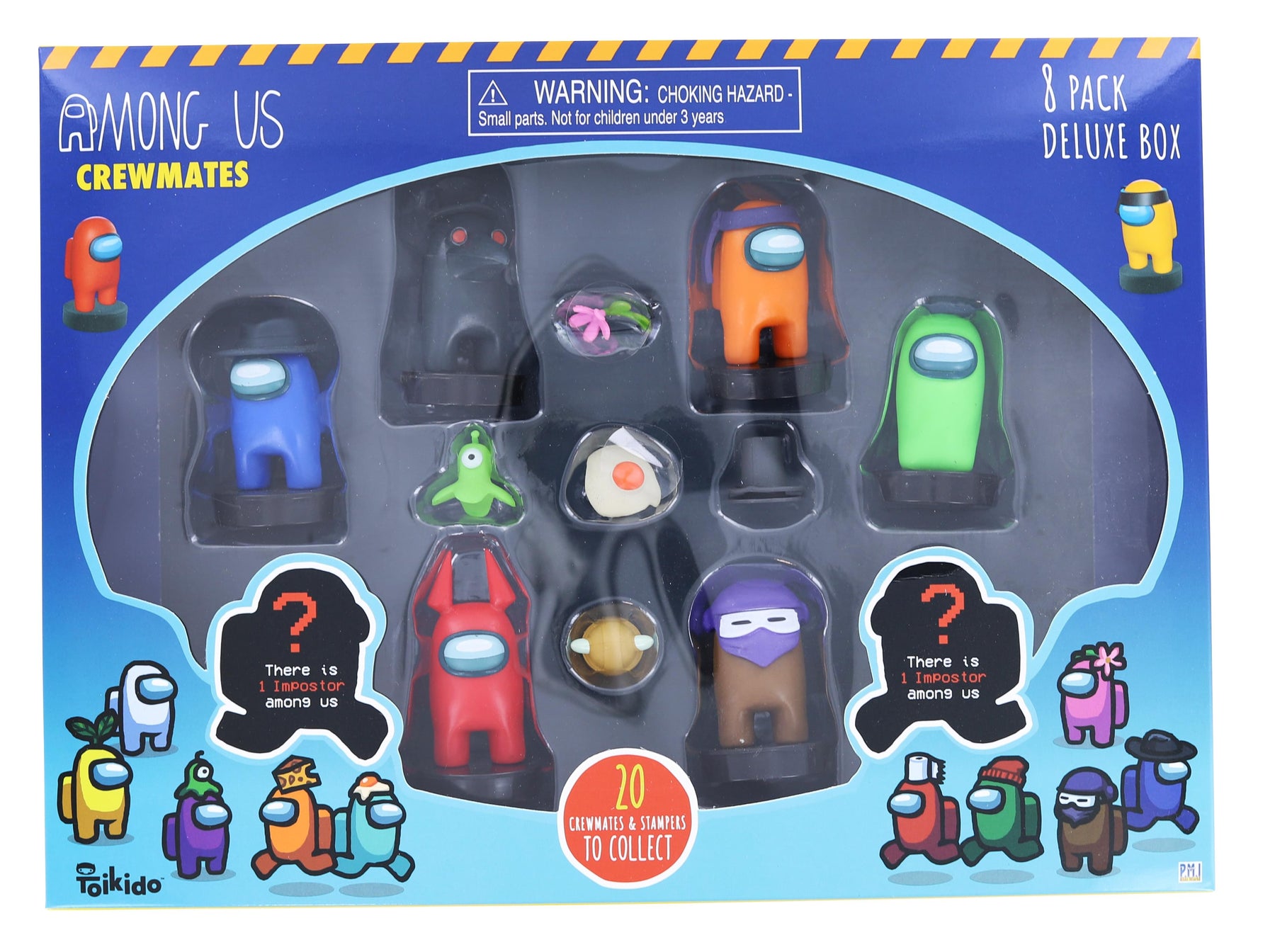 Among Us Crewmate Stampers 8 Pack Deluxe Box Set | 8 Random Figures