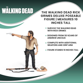The Walking Dead Rick Grimes Deluxe Poseable Figure | Measures 10 Inches Tall
