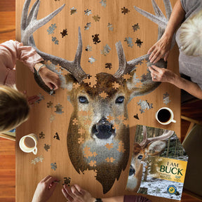 I AM Buck 550 Piece Animal Head-Shaped Jigsaw Puzzle