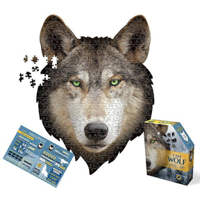 I AM Wolf 550 Piece Animal Head-Shaped Jigsaw Puzzle