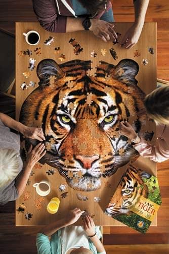 I AM Tiger 550 Piece Animal Head-Shaped Jigsaw Puzzle