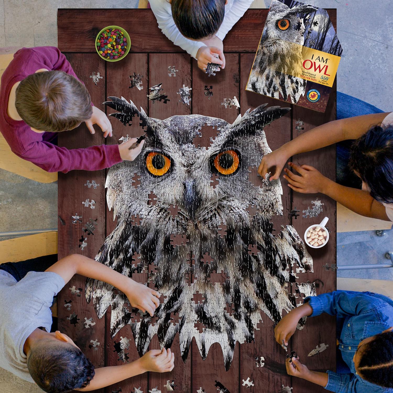 I AM Owl 550 Piece Animal Head-Shaped Jigsaw Puzzle