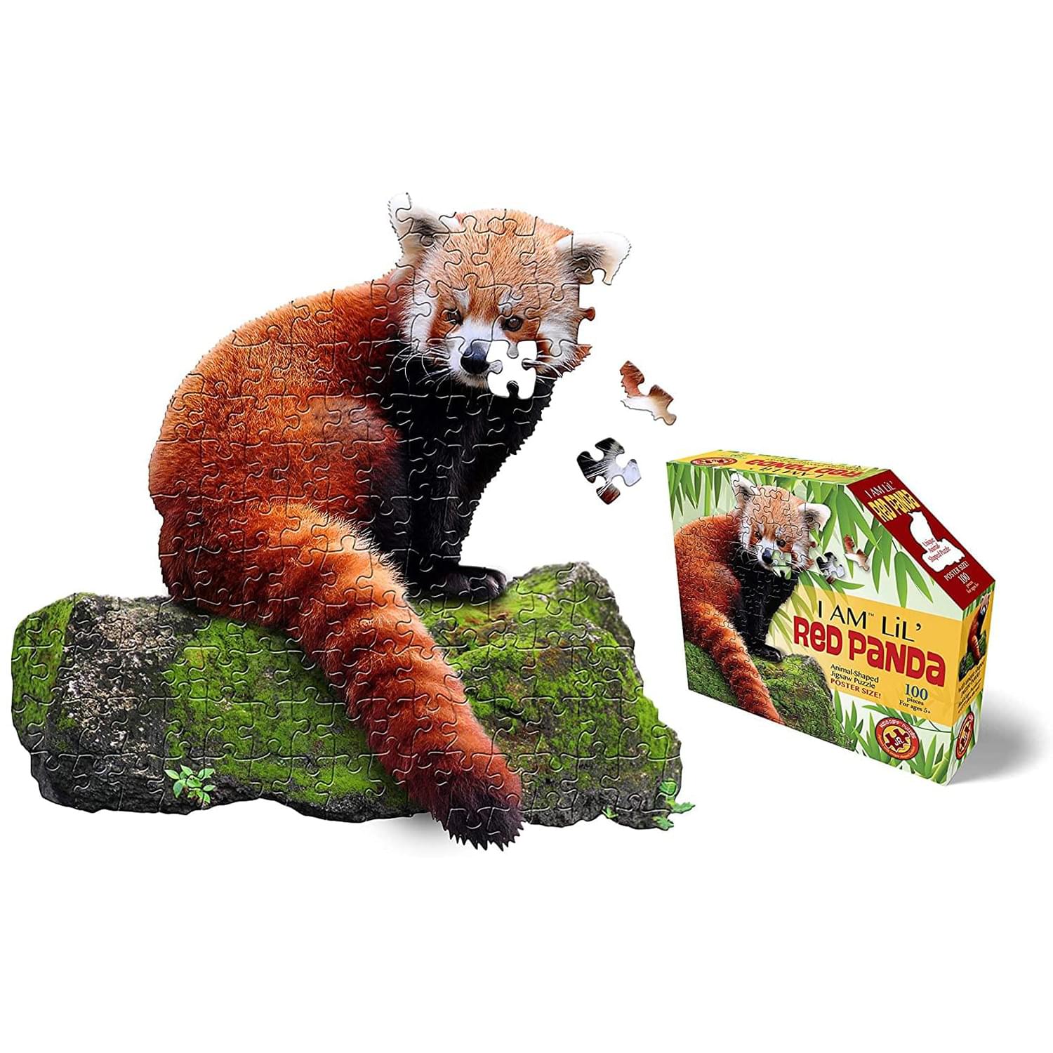 I AM Lil Red Panda 100 Piece Animal-Shaped Jigsaw Puzzle