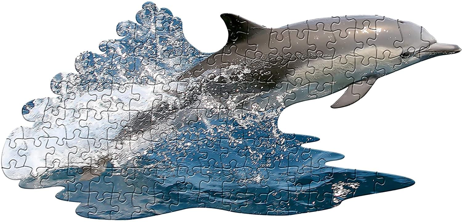 I AM Lil Dolphin 100 Piece Animal-Shaped Jigsaw Puzzle
