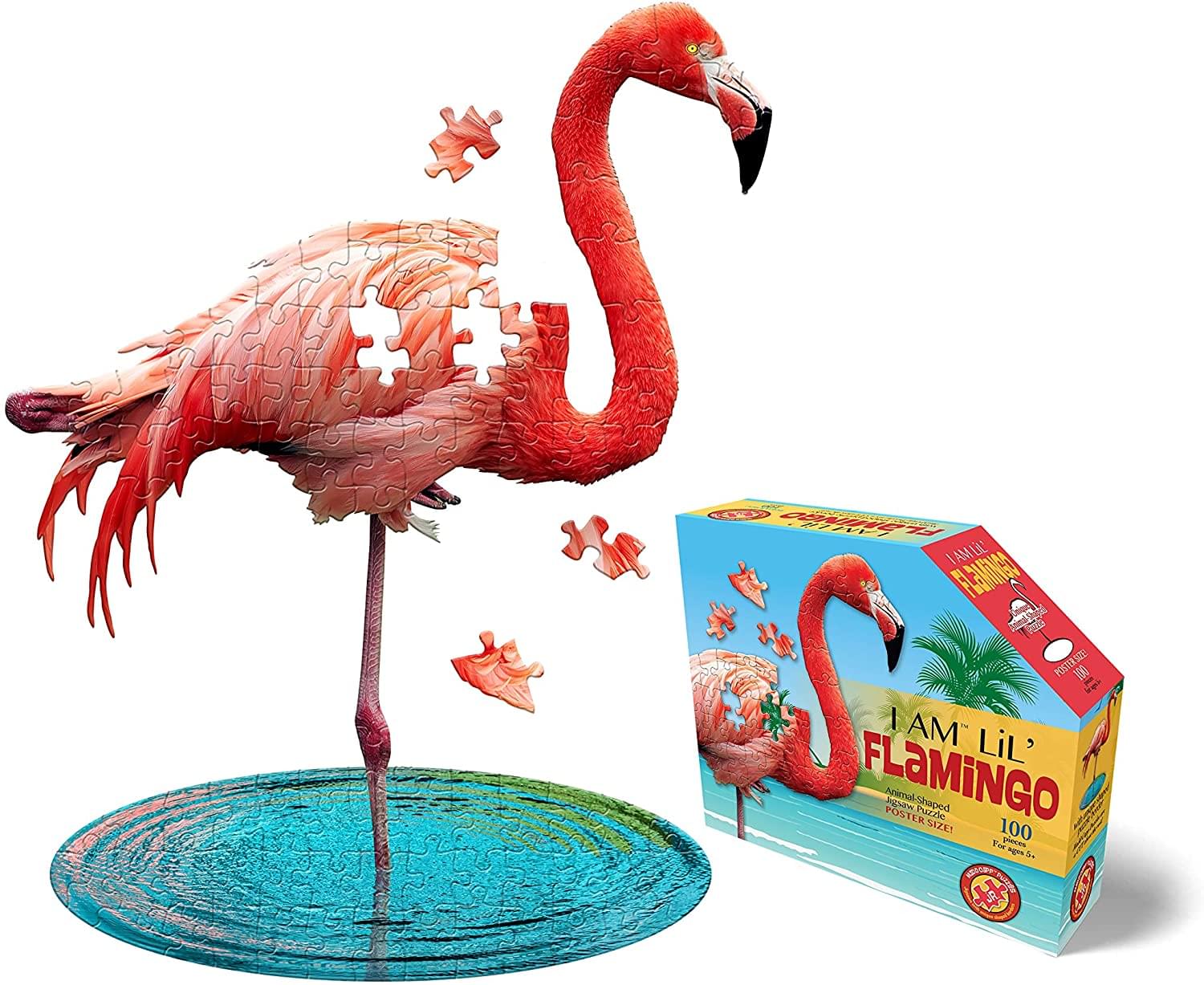 I AM Lil Flamingo 100 Piece Animal-Shaped Jigsaw Puzzle